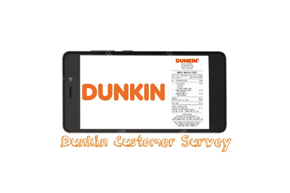 DunkinRunsOnYou survey offer on a Dunkin’ receipt for a free classic donut with a medium or larger beverage.