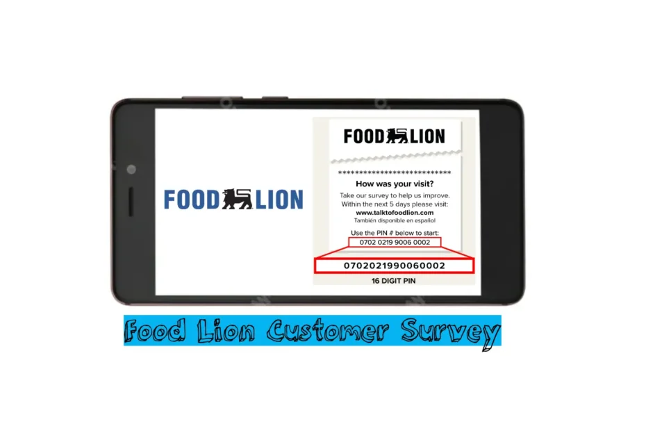 TalkToFoodLion survey invitation and 16-digit PIN at the bottom of a Food Lion receipt.